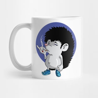 smoking hedgehog Mug